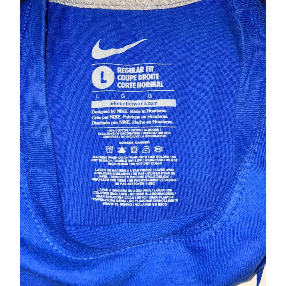 Nike T-Shirt Men L Kansas City Royals Baseball Royal Blue Graphic Tee Sportswear